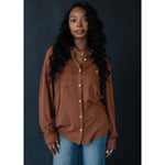 Brown Super Soft Button Up