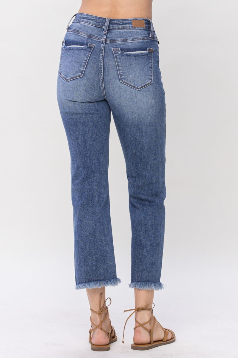 Judy Blue Moxy High Waist Destroy Cropped Straigh Jeans 88550