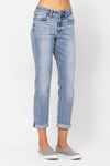 Judy Blue Mid-Rise Bleach Wash Boyfriend Jeans 82335