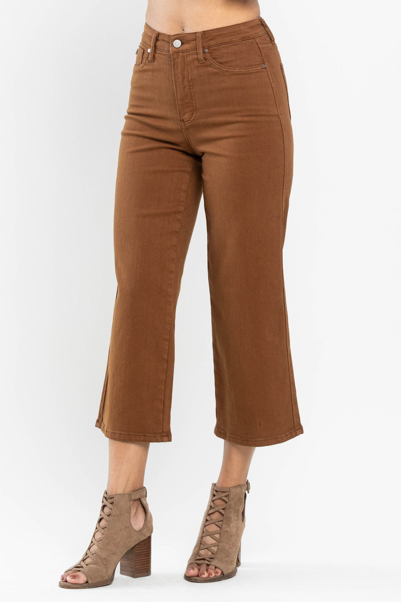 Judy Blue Tummy Control Crop Camel 88806