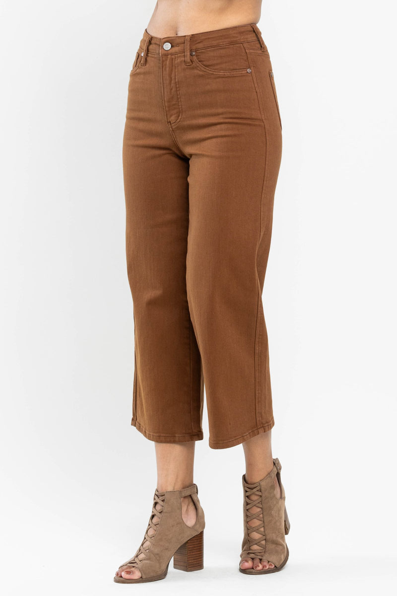 Judy Blue Tummy Control Crop Camel 88806