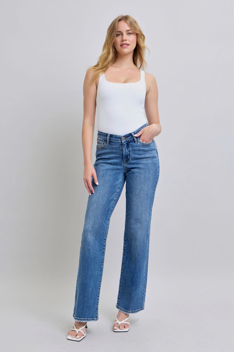 Judy Blue HW V-Front WB Vintage Wash Straight Fit 82623REG