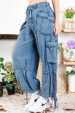 Denim Cargo Pants