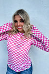 Blakeley Dress It Up Mess Top - Pink Checker