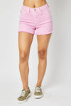 Judy Blue Pinky Mid Rise Shorts 150225