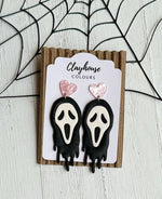 Pink Horror Halloween Earrings: Pink Skeletons