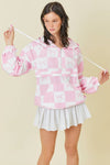 Pink Checker Ribbon Windbreaker