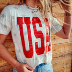 USA Glitter Tee