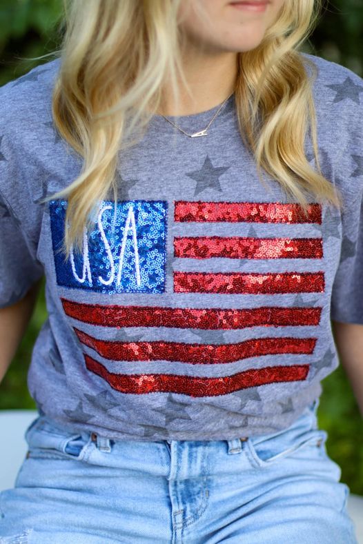 USA Sequin Flag Tee