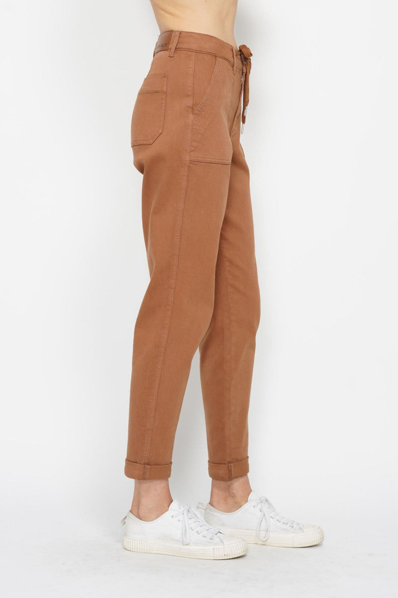 Judy Blue Camel Joggers with Drawstring 88857