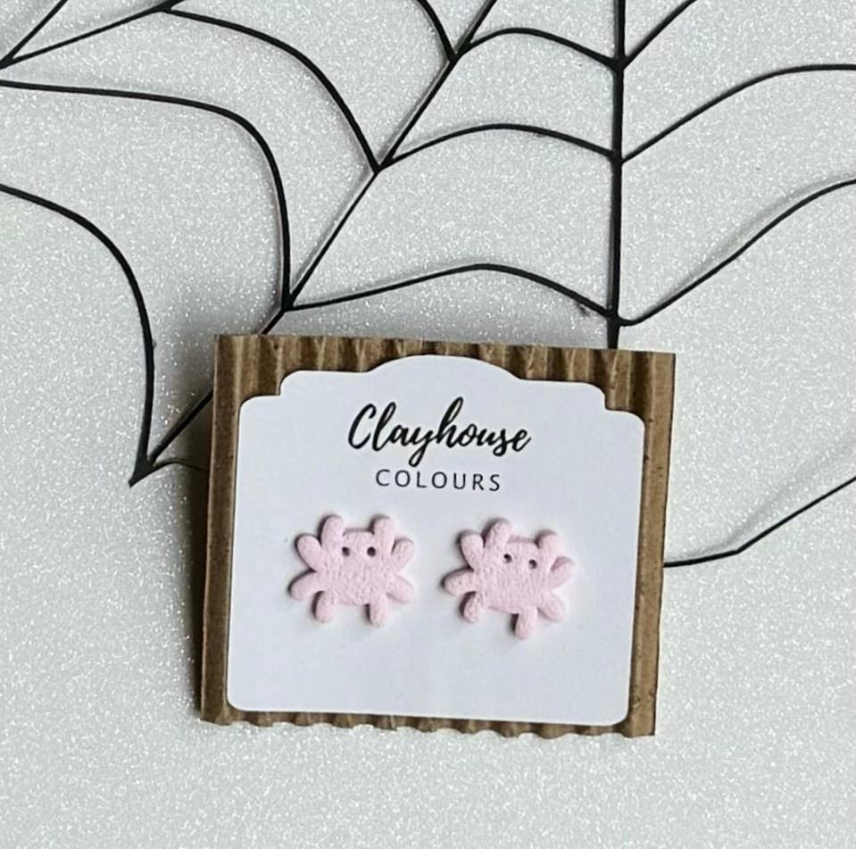 Pink Halloween Earrings : Pink Ghost Bows