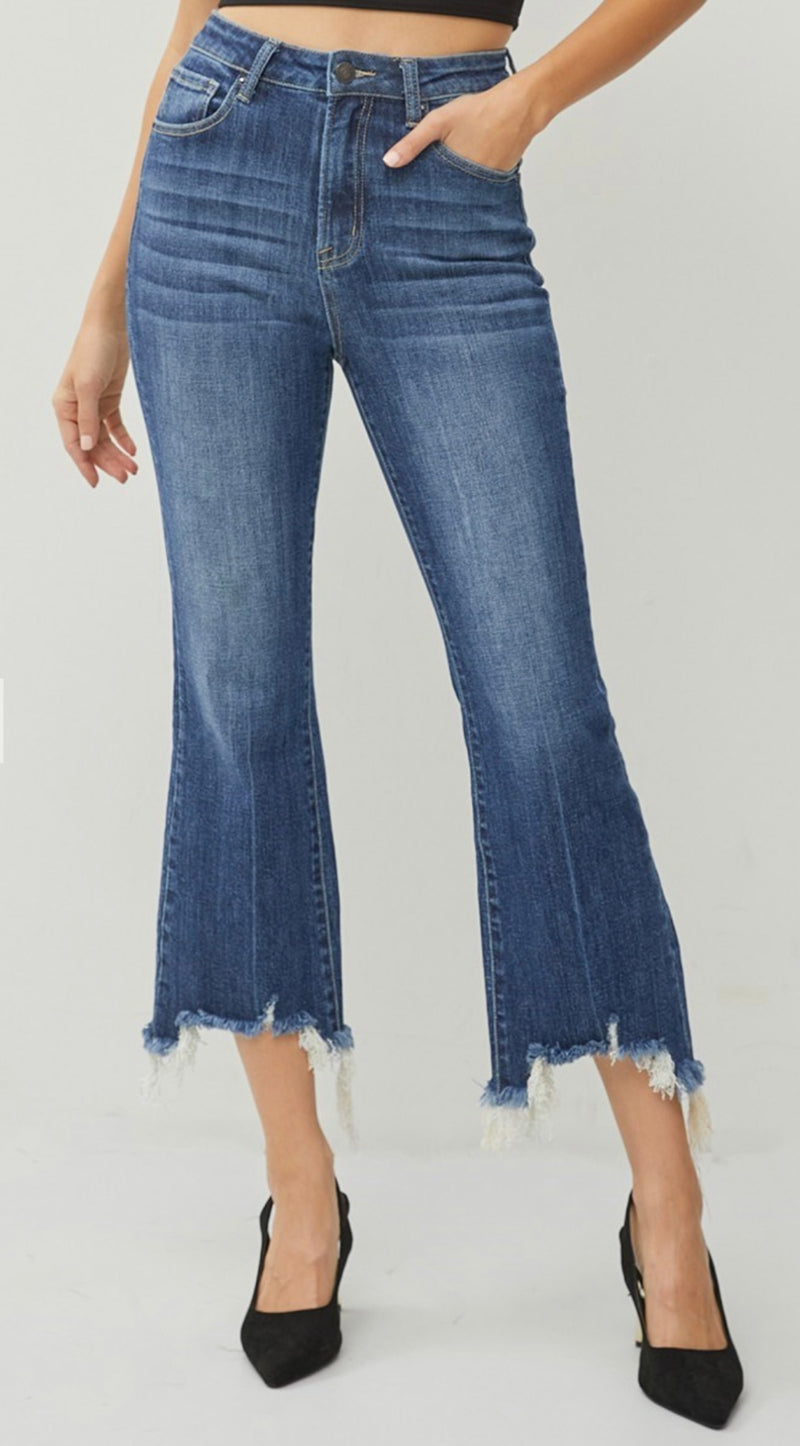 Risen Laurel Hi Rise Frayed Jeans