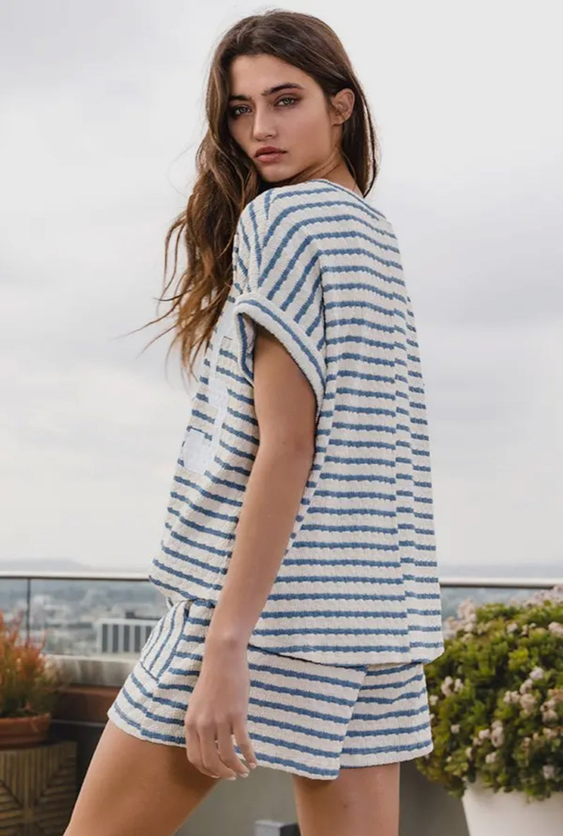 Blue Stripe Texas Comfy Top