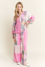 Bubblegum Mineral Washed Floral Boho Pants