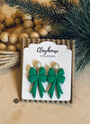 Clayhouse Earrings Green Bows