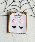 Pink Halloween Earrings: Ghost with Pumpkins