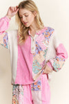 Bubblegum Mineral Washed Floral Boho Pants Top