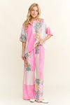 Bubblegum Mineral Washed Floral Boho Pants