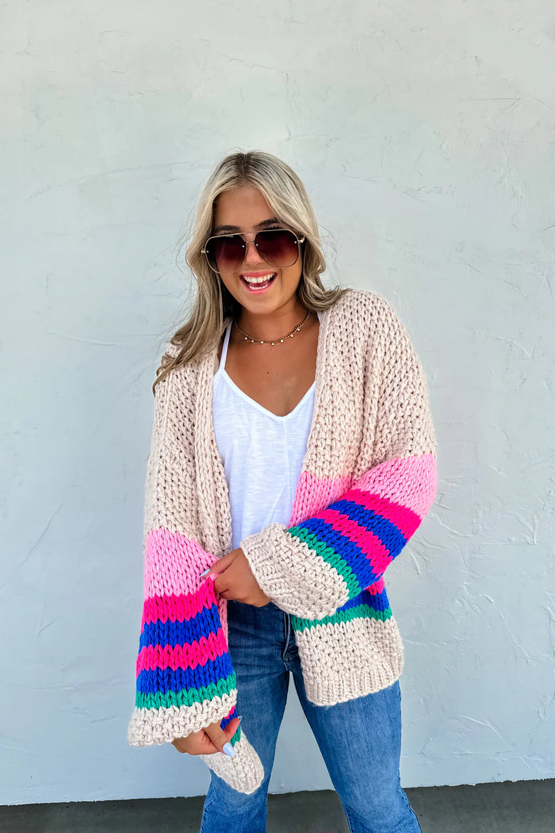 Blakeley Charlotte Knit Cardigan - Pink Stripe