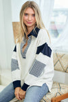 Count On Me Sweatshirt - Navy & Ivory