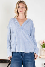 Denim Frayed Edge Top