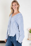 Denim Frayed Edge Top