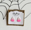 Pink Halloween Earrings : Pink Ghost Bows