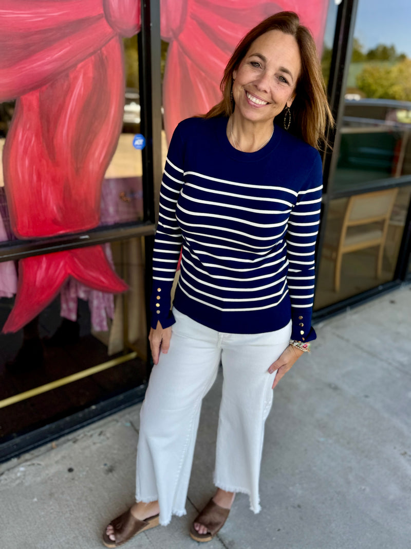 Navy Stripe Top