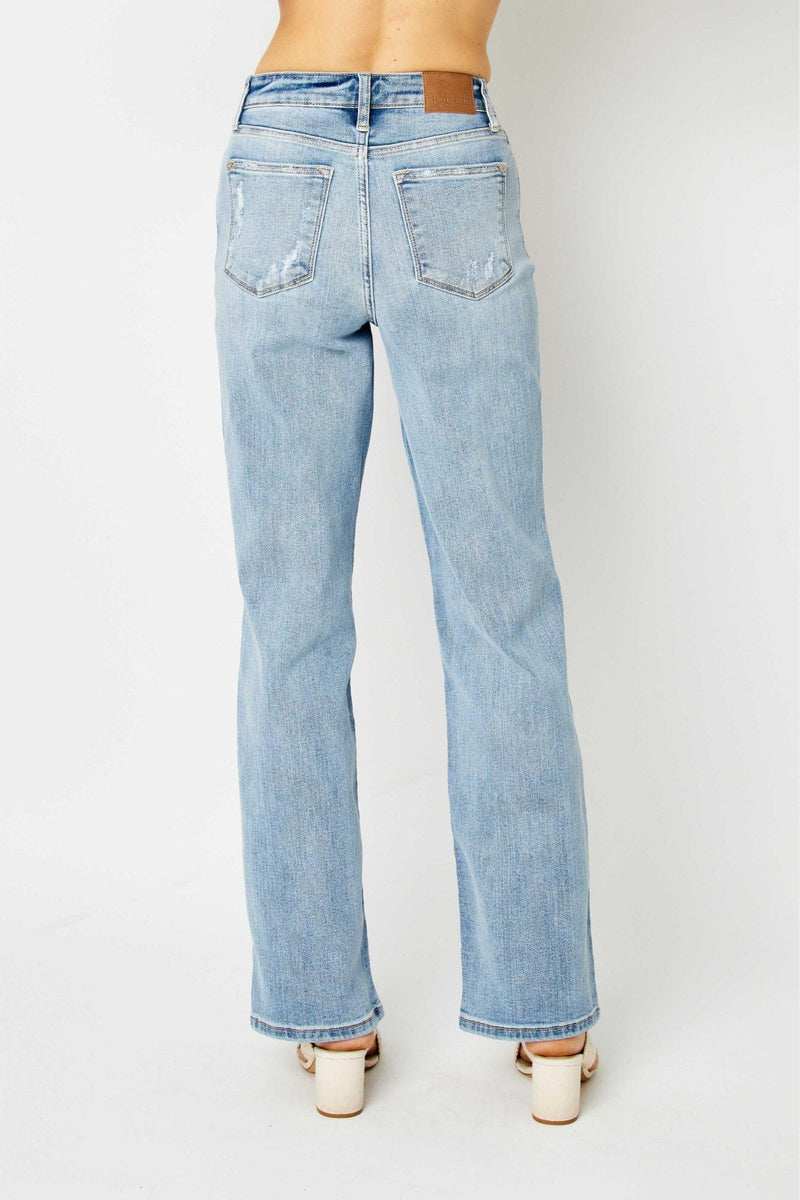 Judy Blue HW LT Wash Straight Leg Jeans 82501