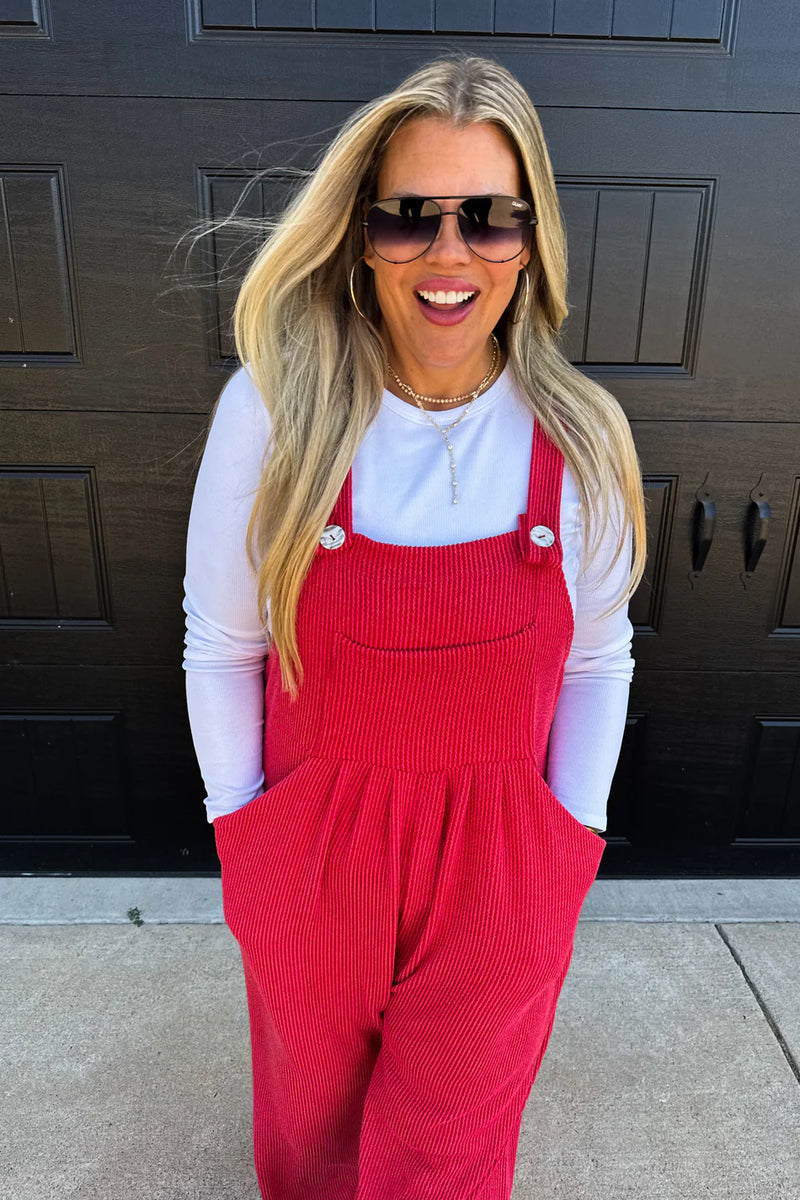 Blakeley Karli Boho Overalls - Red