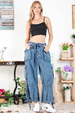 Denim Cargo Pants