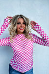 Blakeley Dress It Up Mess Top - Pink Checker