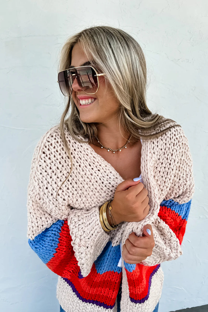 Blakeley Charlotte Knit Cardigan - Orange Stripe