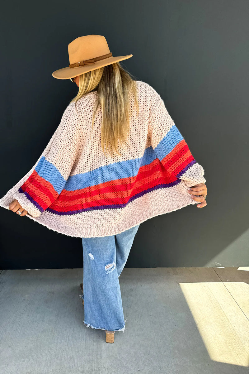 Blakeley Charlotte Knit Cardigan - Orange Stripe