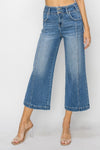 Risen High Rise Front Seam Detail Crop Wide Jeans RDP5653