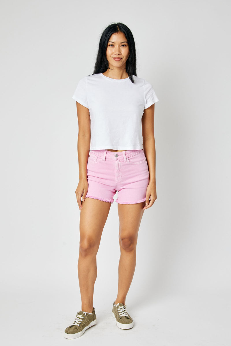 Judy Blue Pinky Mid Rise Shorts 150225