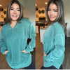 JadyK Bestie Harper Ash Wash Sweatshirt - Hunter Green