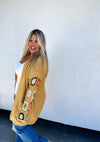 Crochet Sleeve Cardigan - Mustard