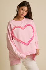 Fantastic Fawn Long Sleeve Top with Mini Ruffle Heart