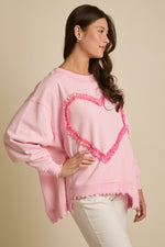 Fantastic Fawn Long Sleeve Top with Mini Ruffle Heart