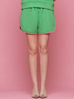 Green/Pink Textured Shorts