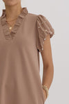 Mocha Pearl Detail Dress