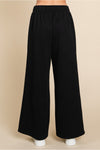 Black Textured Pants