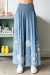 Blue Flower Tencel Pants