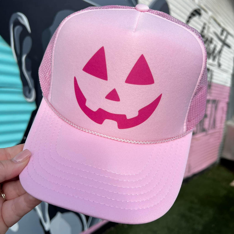 Pink Jack-O-Lantern Trucker Cap