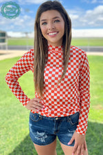 Pep Rally Orange Mesh Top