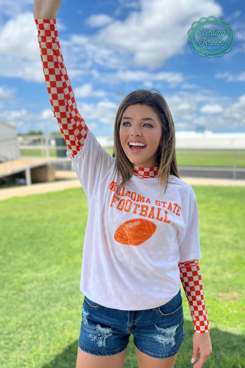 Pep Rally Orange Mesh Top