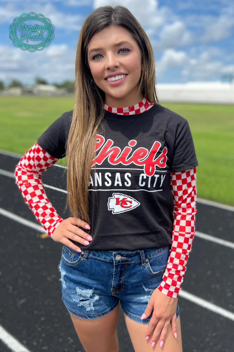 Pep Rally Red Mesh Top