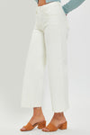 Risen Cream High Rise Tummy Control Crop Wide Leg Pants RDP5506