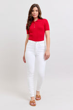 Judy Blue HW Skinny White Jeans 82661